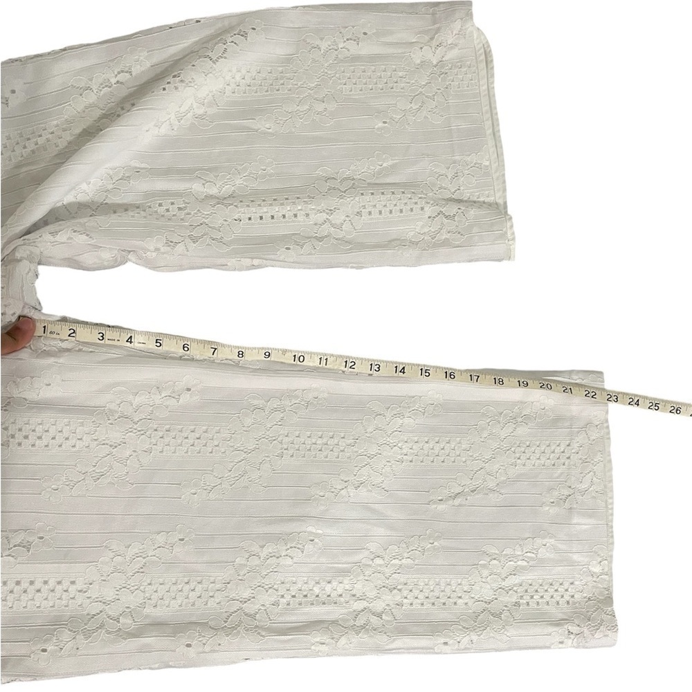 Camuto White Lace Overlay Lined Wide-Leg Crop Dress Pants Womens Sz 10 - Picture 5 of 7